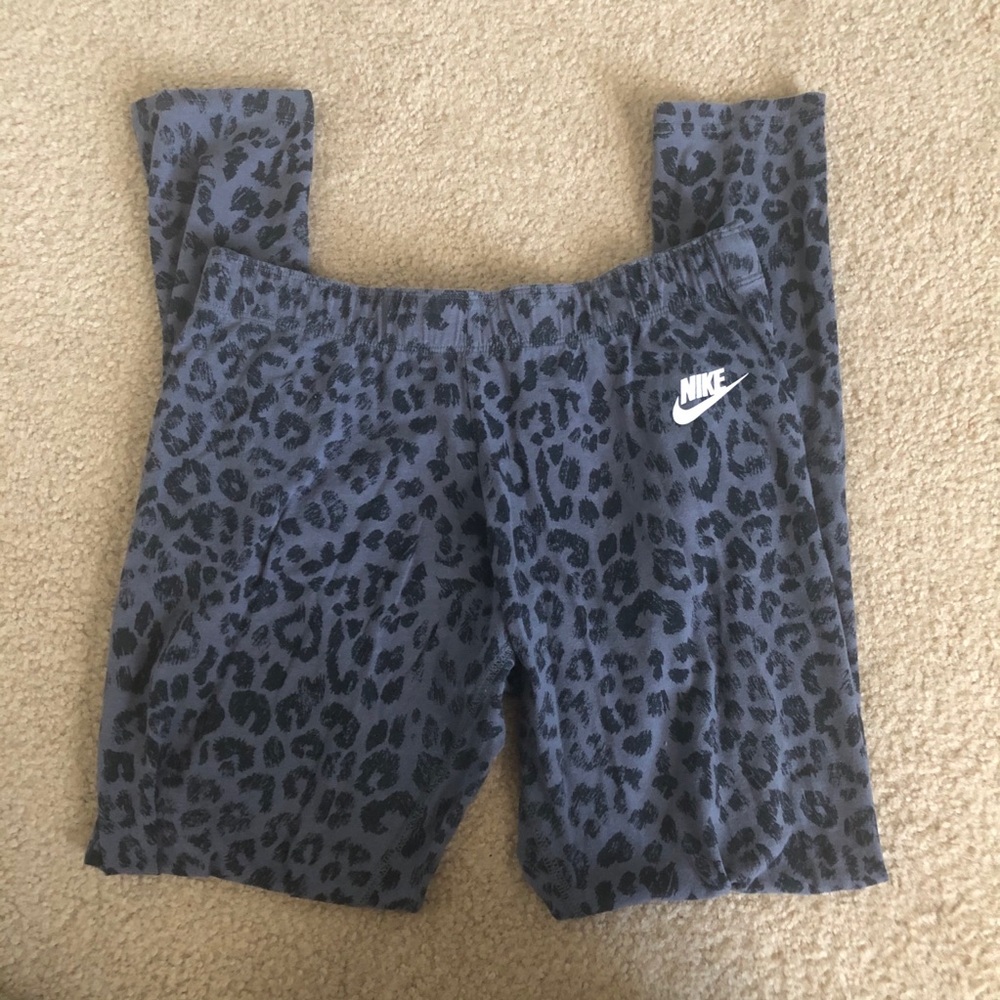 Nike Grey & Black Animal Print Leggings, L